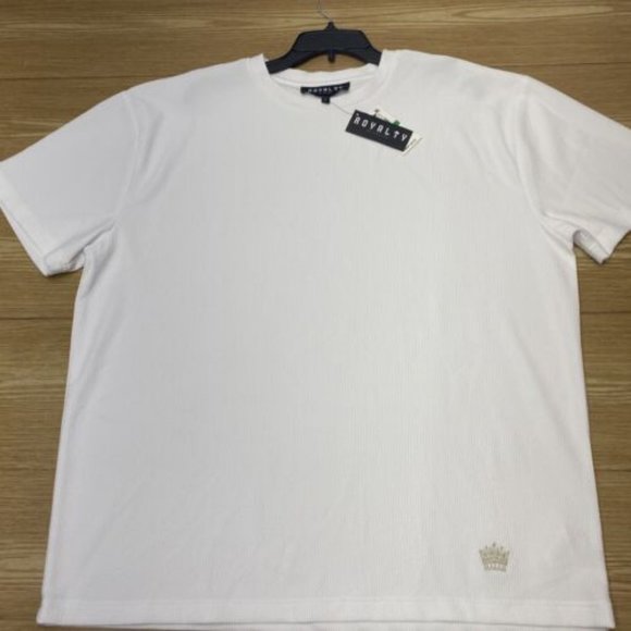 Mens White Ribbed T-Shirt - Picture 3 of 13